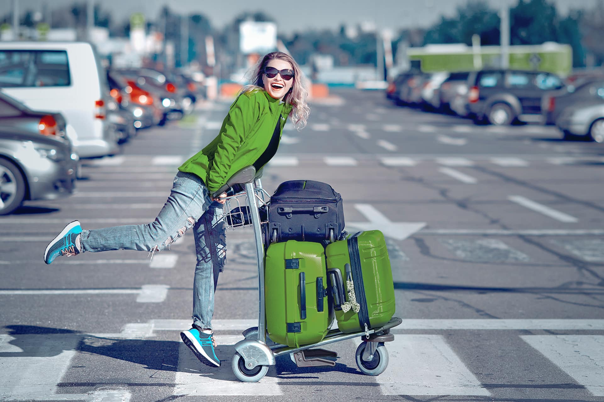 Reiziger bij parking